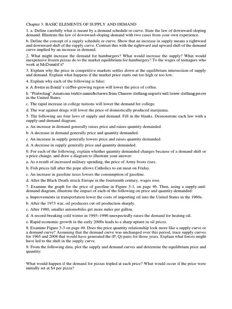 Chapter 3 BASIC ELEMENTS OF SUPPLY AND DEMAND | PDF | Supply And Demand | Economic Equilibrium