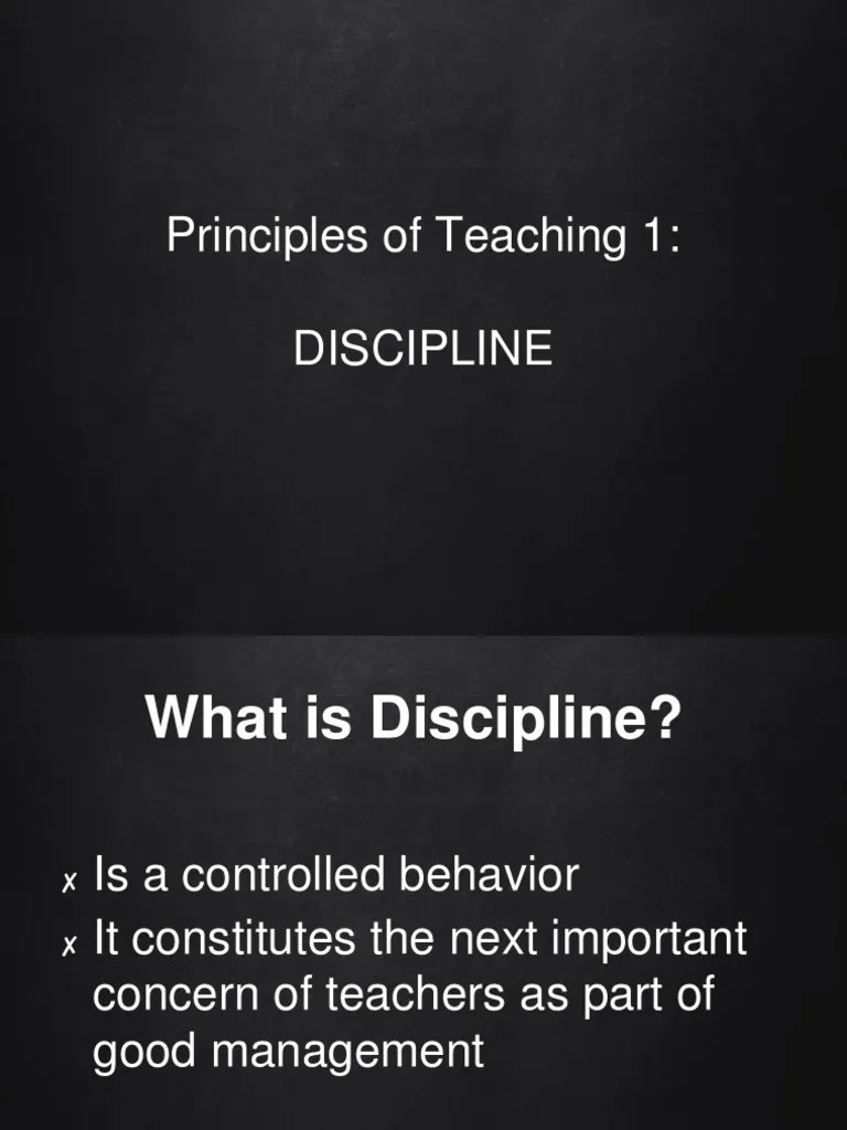 Principles Of Teaching 1 | PDF | Teachers | Classroom