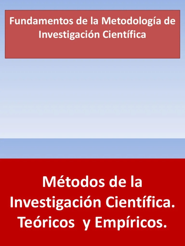 Fundamentos De M. Investigación Clases 1 | PDF | Teoría | Science