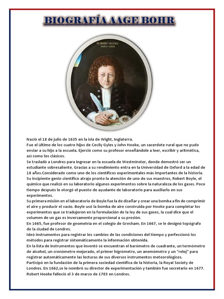Retrato De La Vida Y Logros Científicos Del Pionero Inglés Robert Hooke | PDF | Science | Física