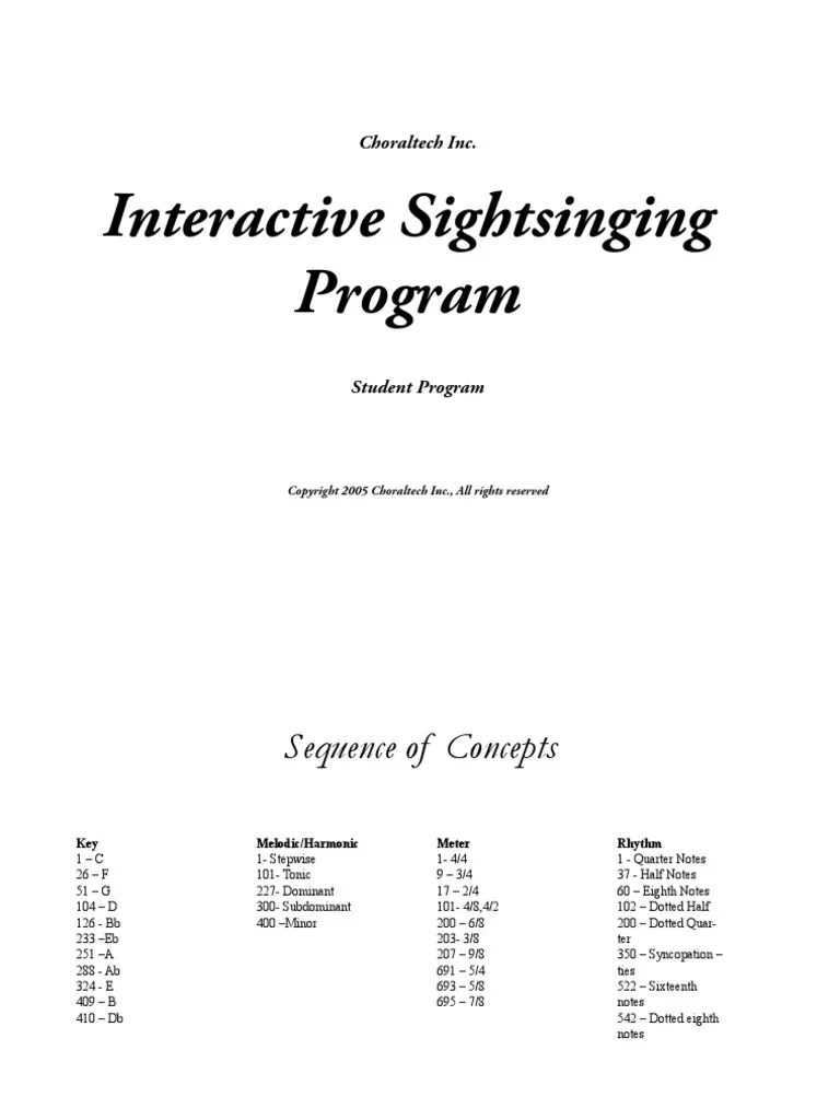 Sight Singing Exercises PDF | PDF