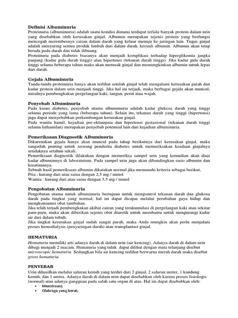 Definisi Albuminuria | PDF