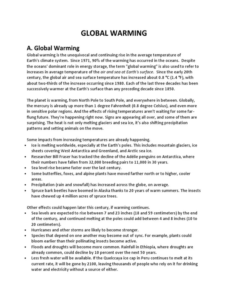 Global Warming | PDF | Greenhouse Effect | Climate Change