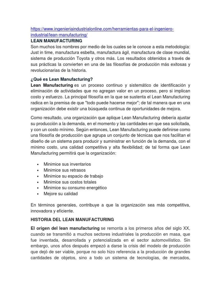 Lean Manufacturing | PDF | Lean Manufacturing | Planificación