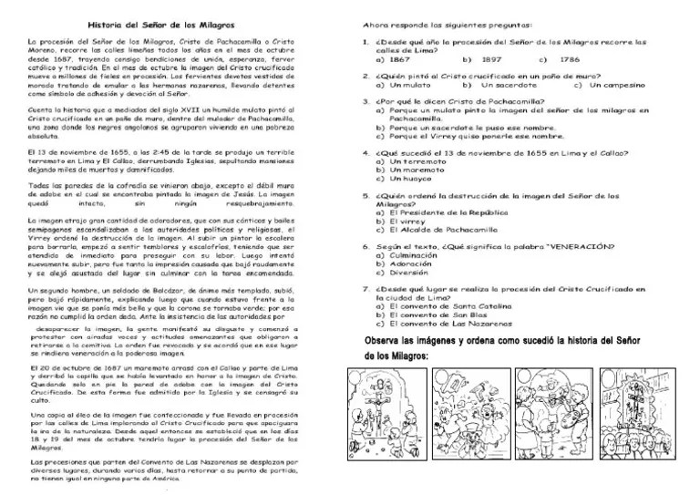 La Historia Del Señor De Los Milagros | PDF