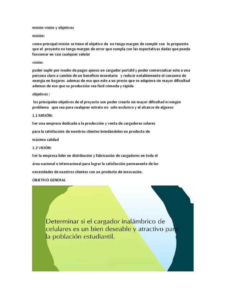 Misión Visión Y Objetivos | PDF