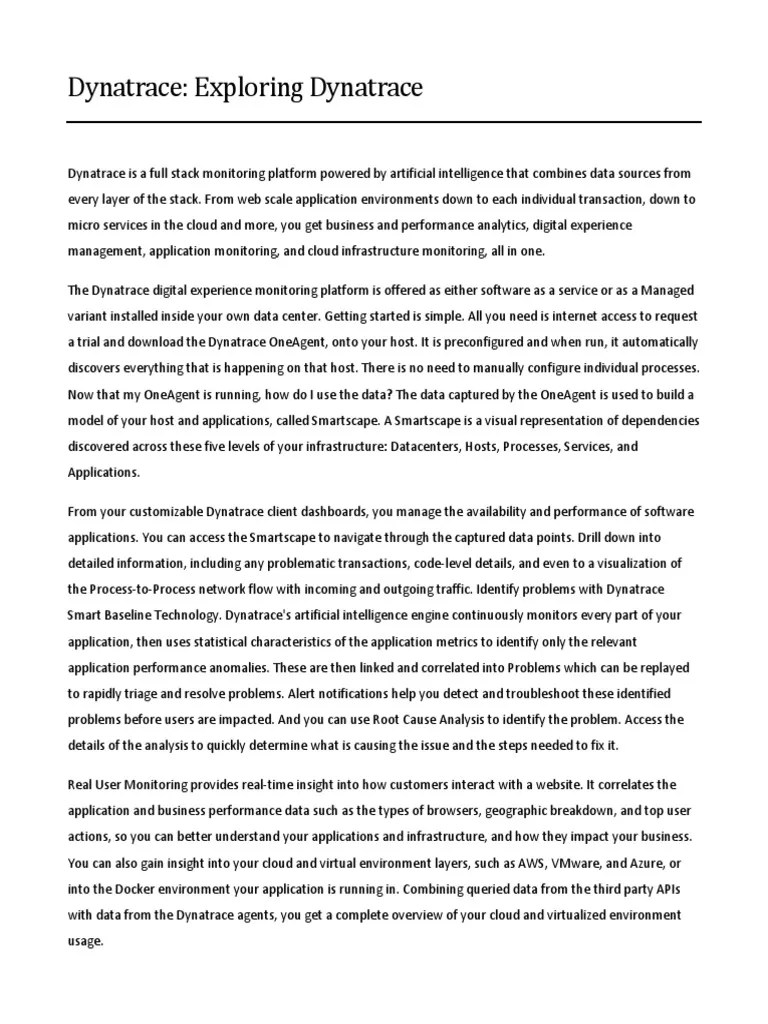 1017DYN100 Exploring Dynatrace | PDF | Cloud Computing | Application ...