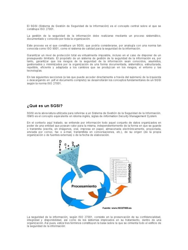 Sistema De Gestión De La Seguridad De La Información | PDF | La Seguridad Informática | Seguridad