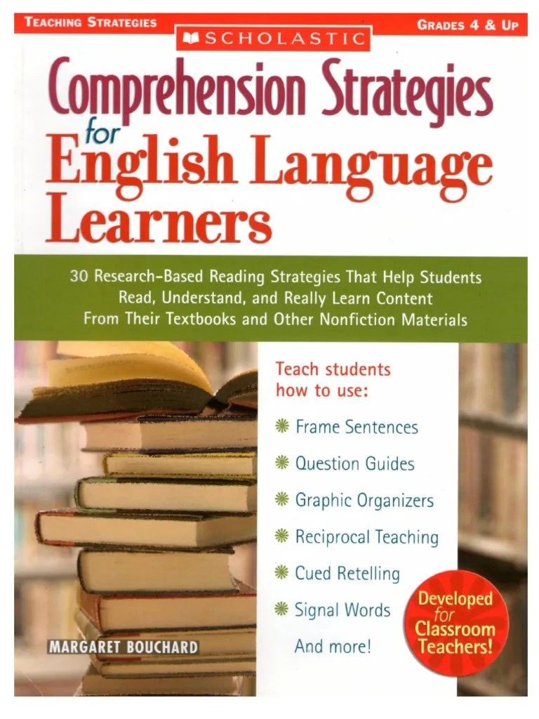 Comprehension Strategies For English Language Learners - 30 Research ...