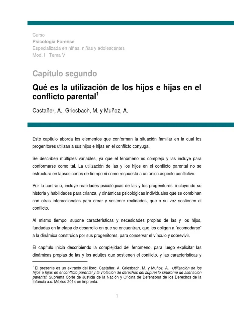 1.5.1 Qué Es La Utilización De Los Hijos E Hijas En El Conflicto Parental PDF | PDF | Adultos ...
