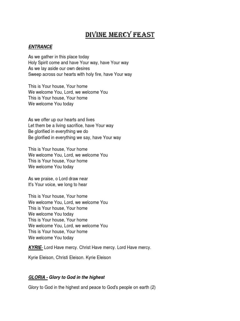 Divine Mercy Feast | PDF | Mercy | Glory (Religion)