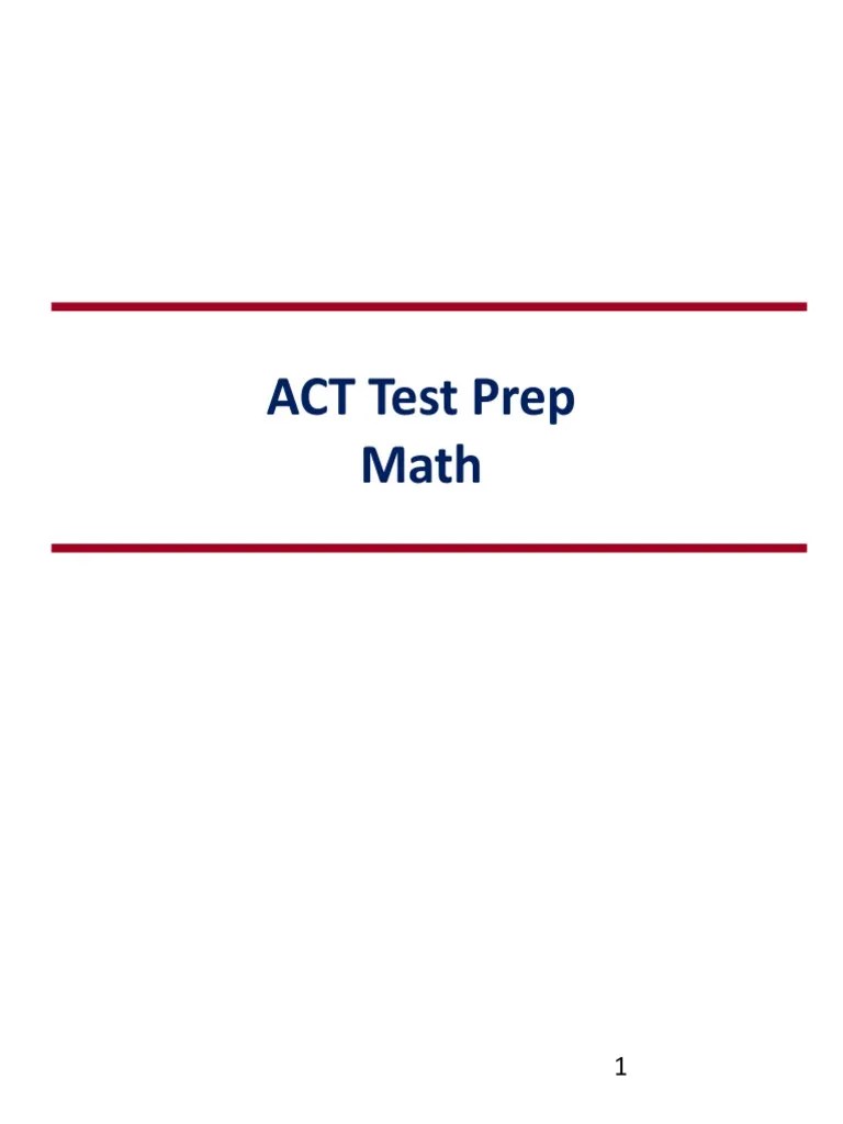 ACT Test Prep Math | PDF | Trigonometric Functions | Area