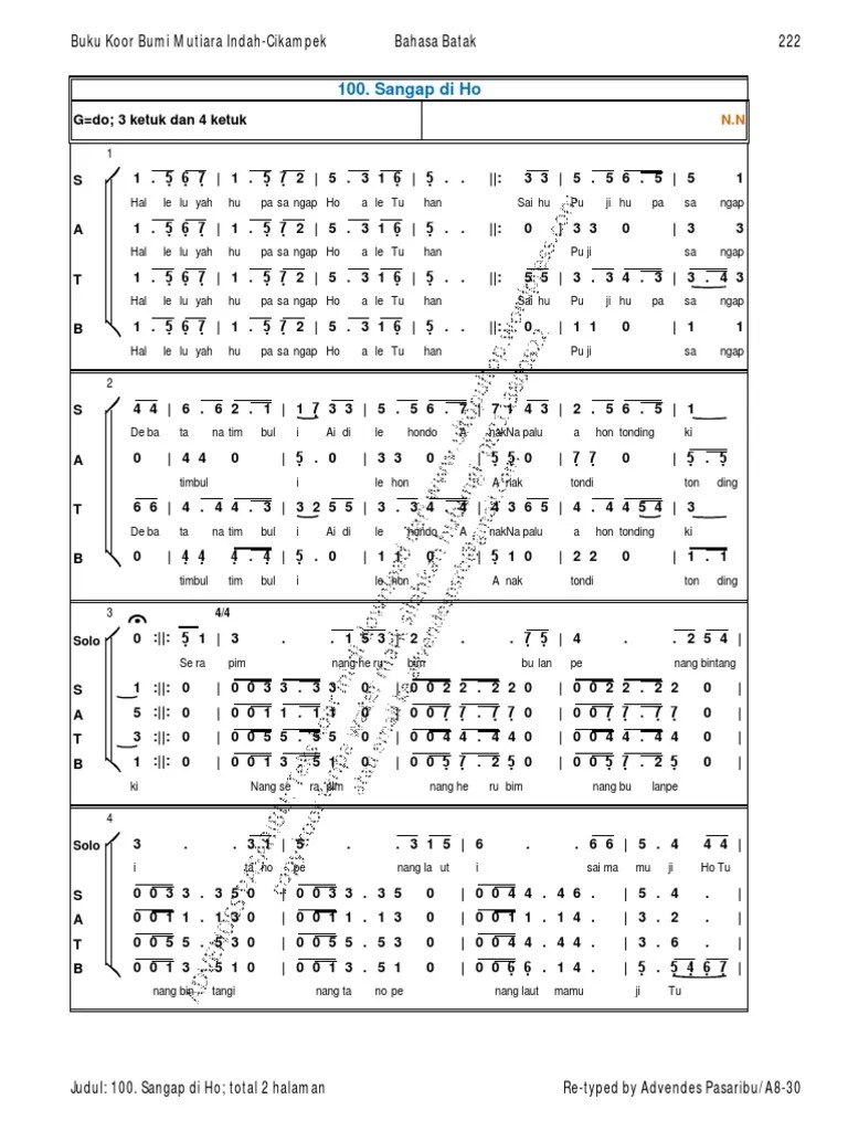 Not Angka Koor Rohani | PDF