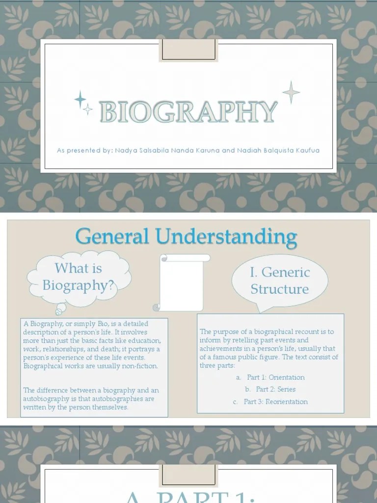 Biography is the one genre that can open his eyes and hearts to people who have. Biography Text Subject Grammar Biography