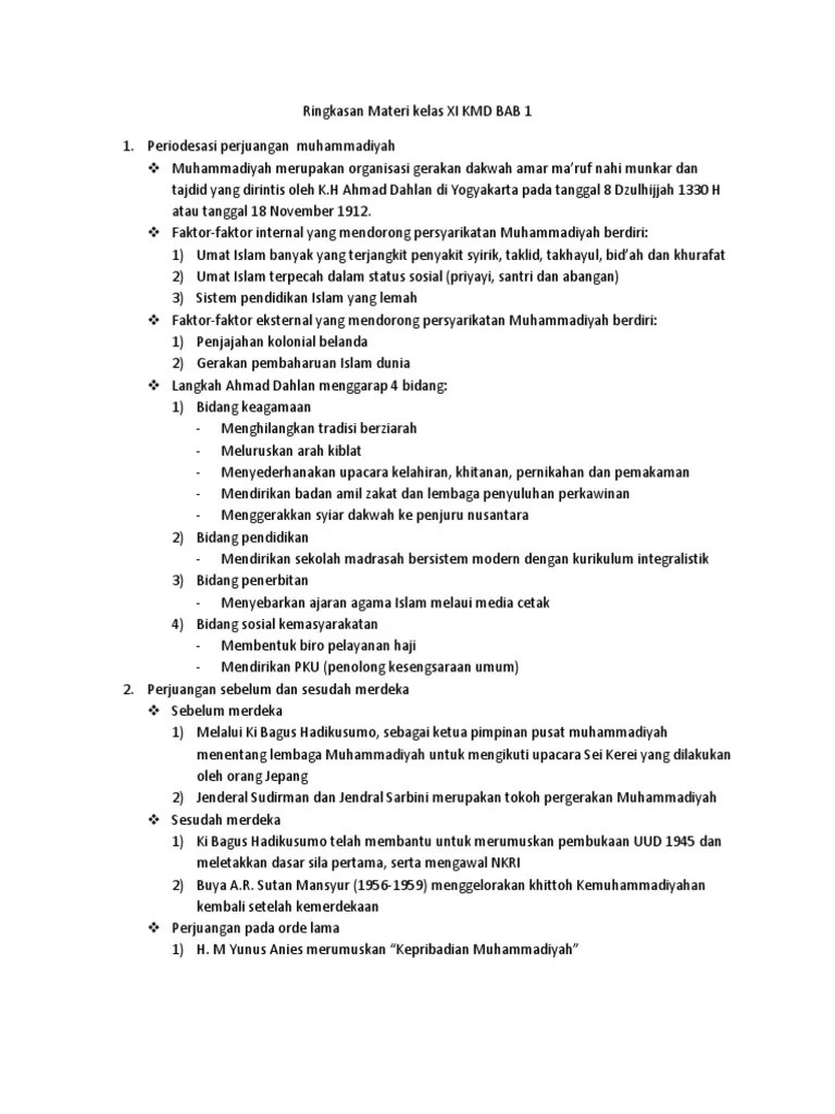 Ringkasan Materi Kelas XI KMD BAB 1 | PDF