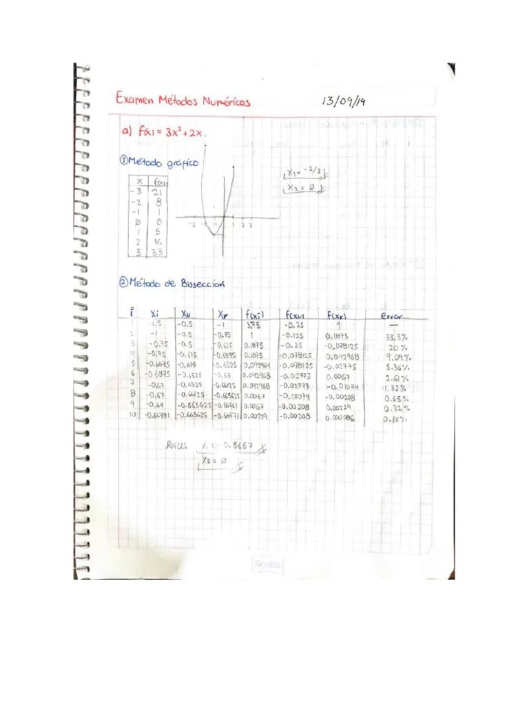 Examen Parcial 1 Métodos Numéricos | PDF