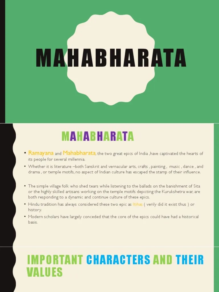 MAHABHARATA | PDF | Mahabharata | Ancient Indian Literature