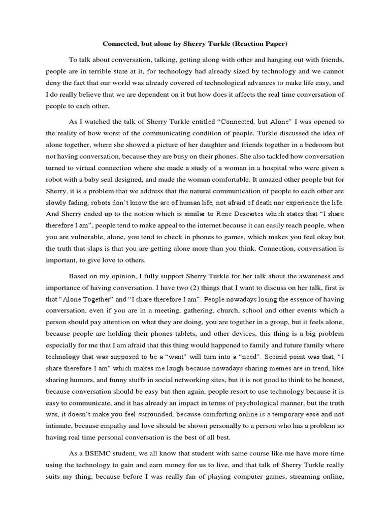 Reaction Paper | PDF | Conversation | Social Networking Service