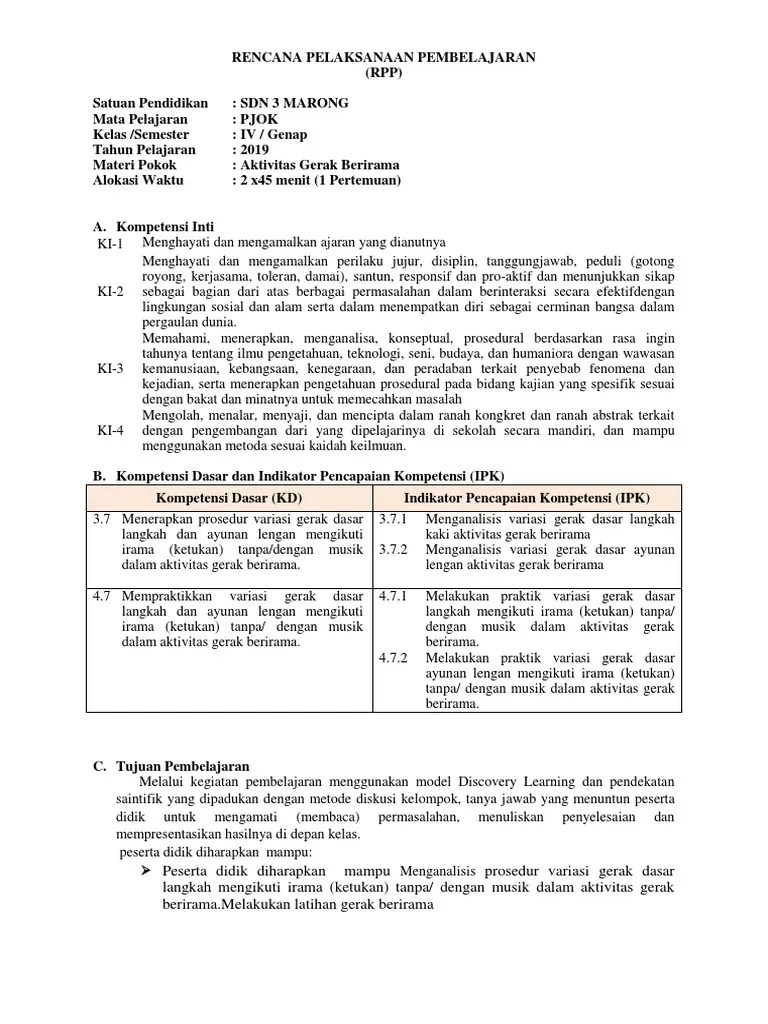 Gerakan 1:2 x lagu yang dinyanyikan. Lk 5 Rpp Aerobik