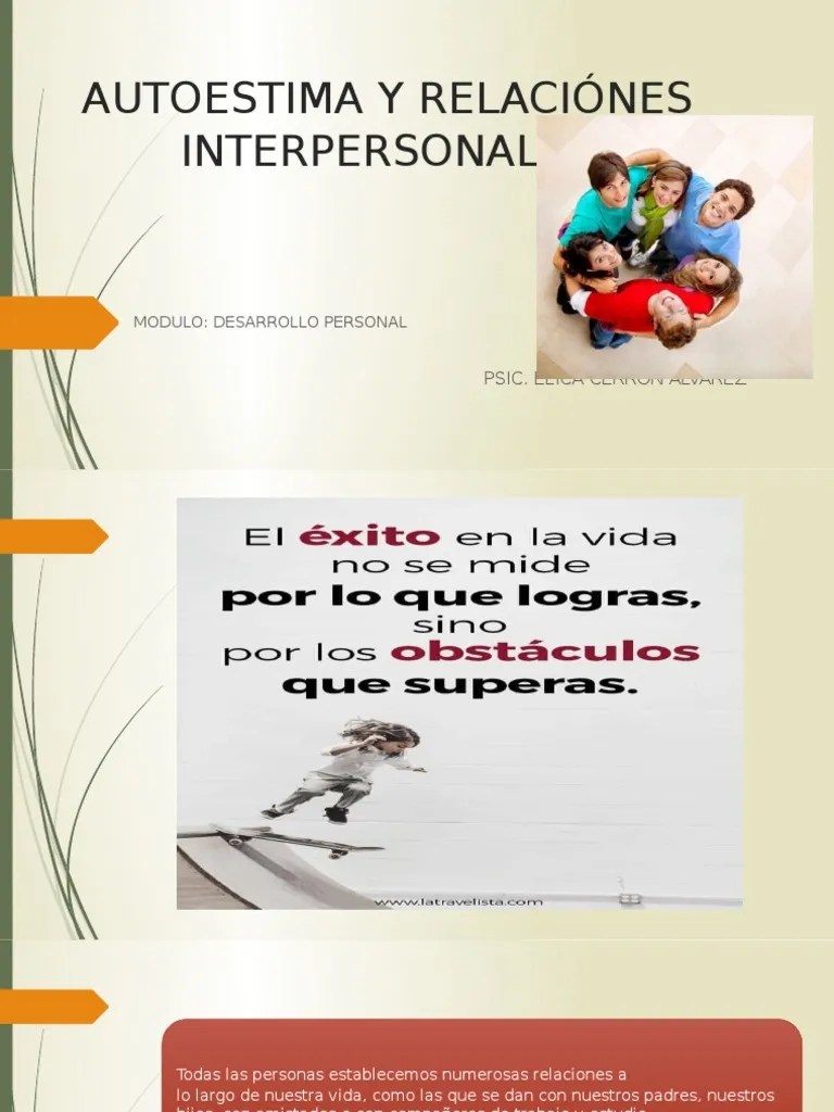 Autoestima Y Relaciónes Interpersonales | PDF | Conocimiento | Ciencia ...