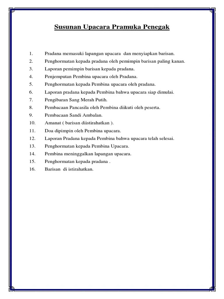 Susunan Upacara Pramuka Penegak | PDF