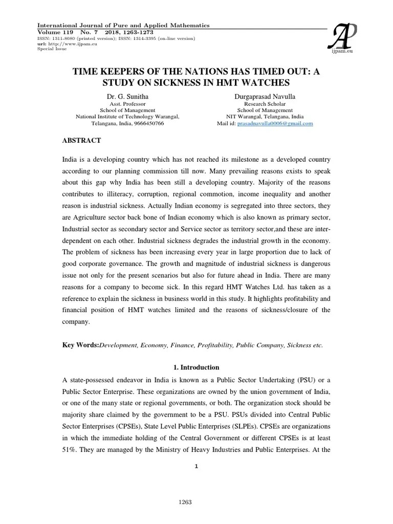 Case Study HMT | PDF | Business | Economies