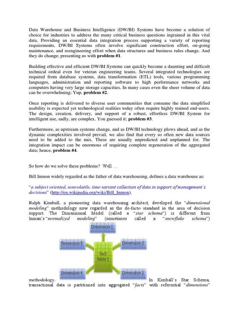 Data Warehouse And Business Intelligence | Download Free PDF | Data ...