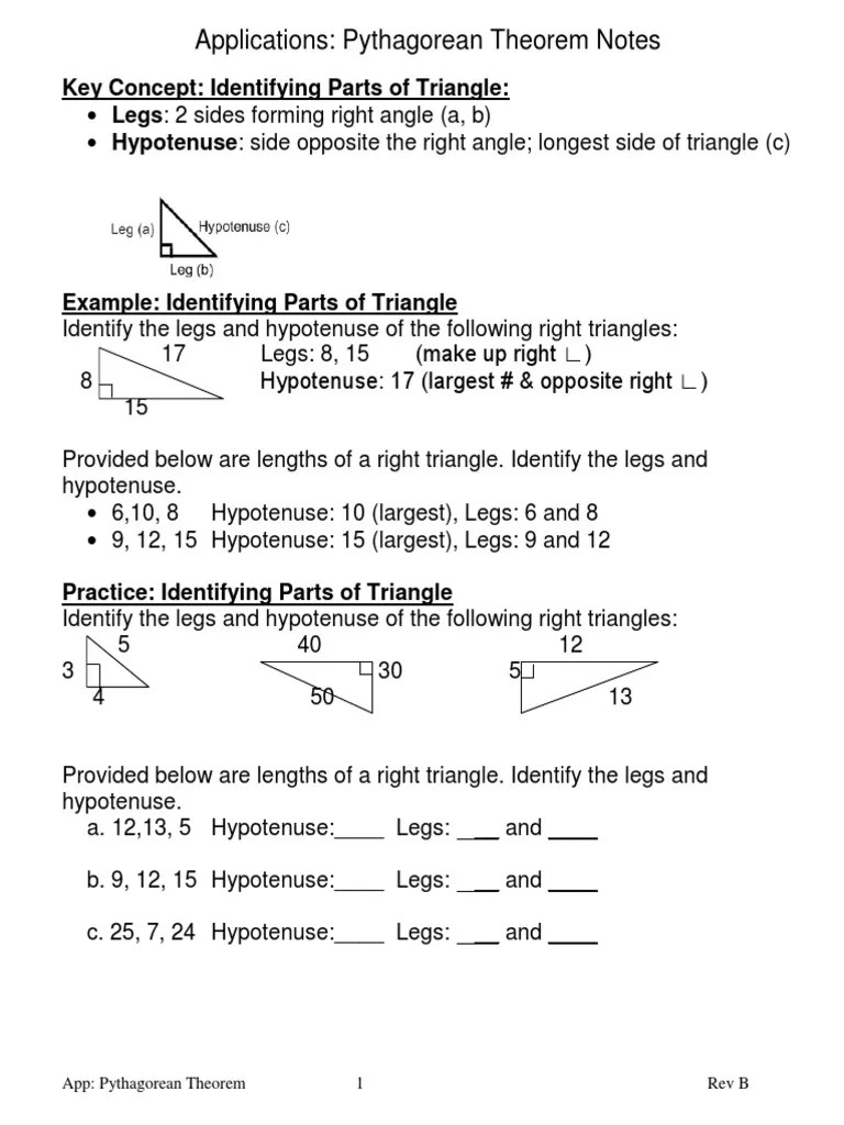 Guided Notes Pythagorean Theorem 1 | PDF | Classical Geometry | Euclid
