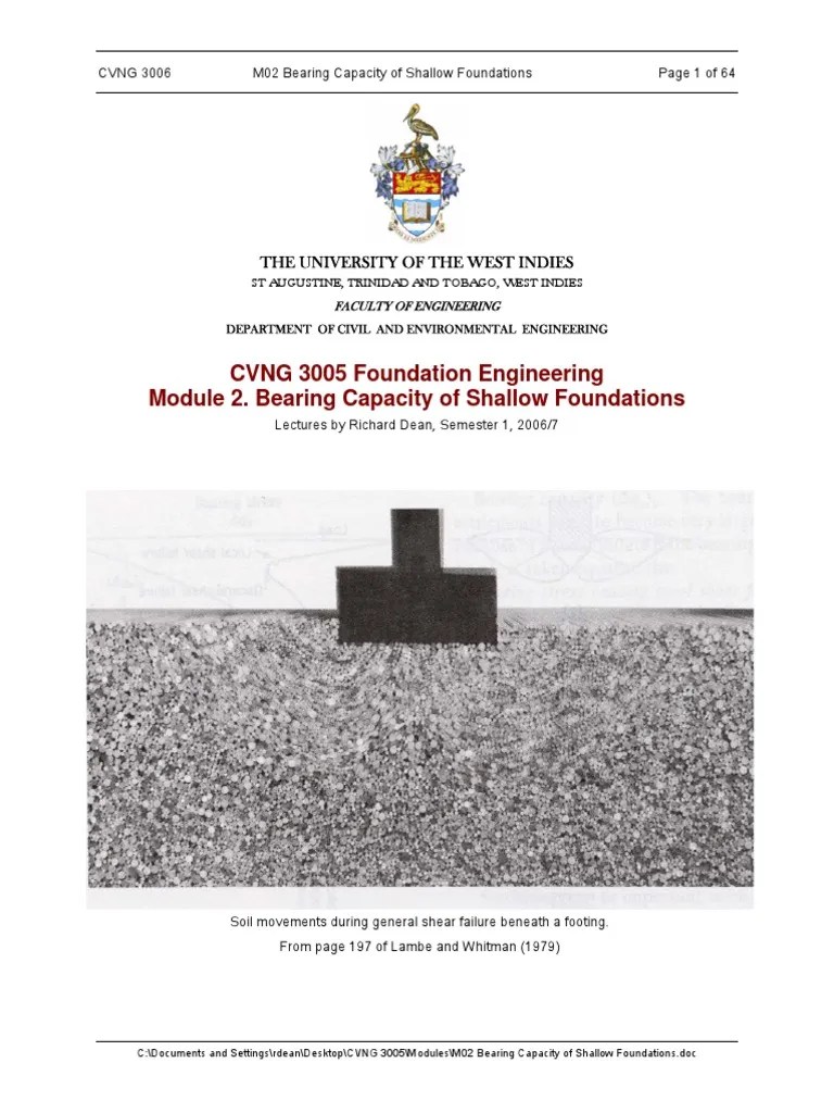 Lecture 2 - Bearing Capacity Of Shallow Foundations | PDF | Soil Mechanics | Foundation ...