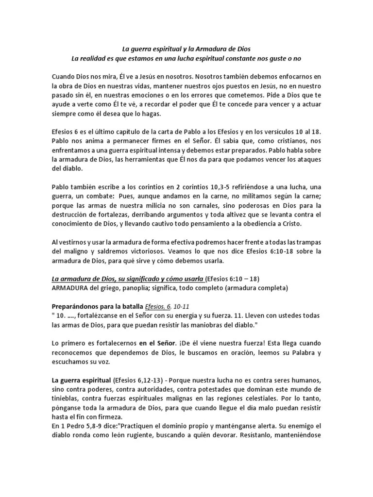La Armadura De Dios | PDF | Diablo | Oración