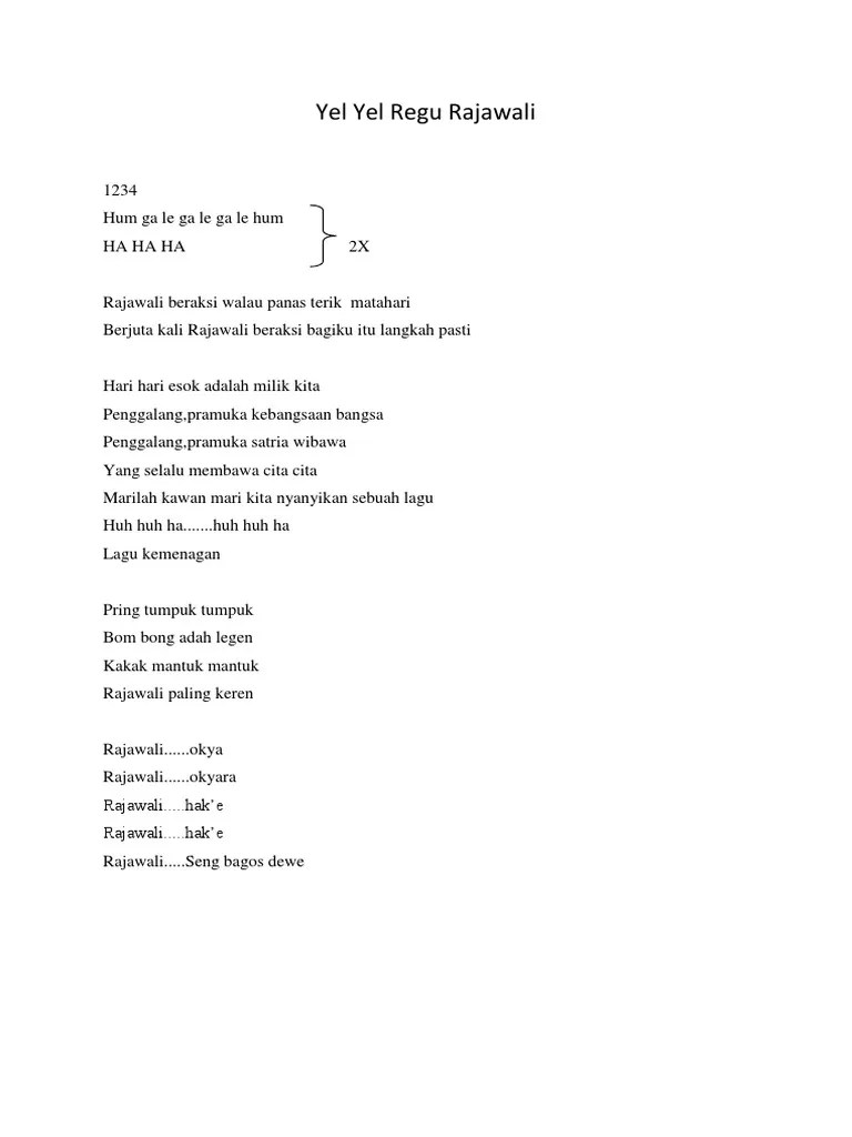 Yel Yel Regu Rajawali | PDF