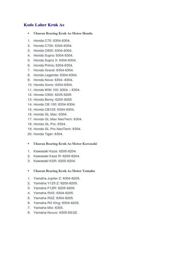 Kode Laher Kruk As | PDF | Private Transport | Land Vehicles