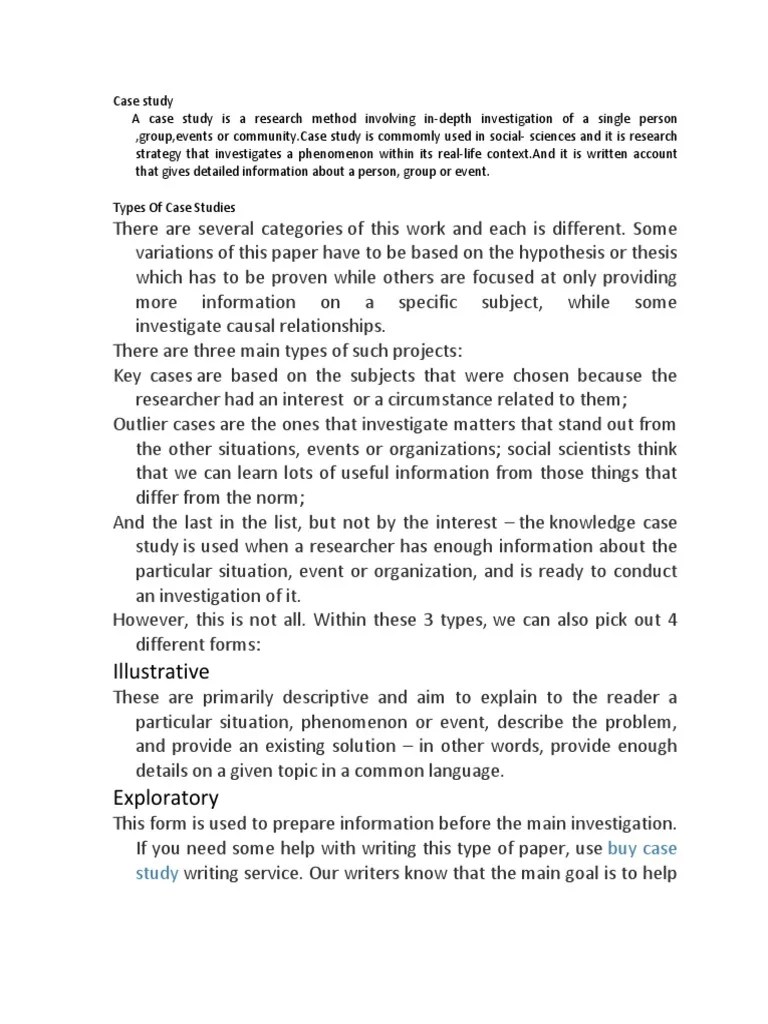 Types Of Case Studies | PDF | Case Study | Information