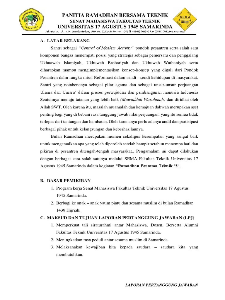 Yuk belanja di outlet tradisional ? Contoh Lpj Ramadhan