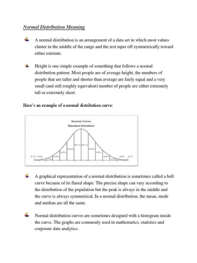 Normal Distribution Meaning | PDF | Normal Distribution | Mean