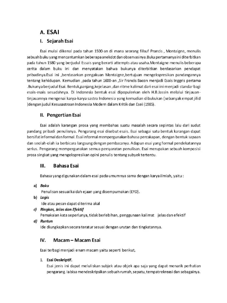 Kritik Dan Esai Sastra 