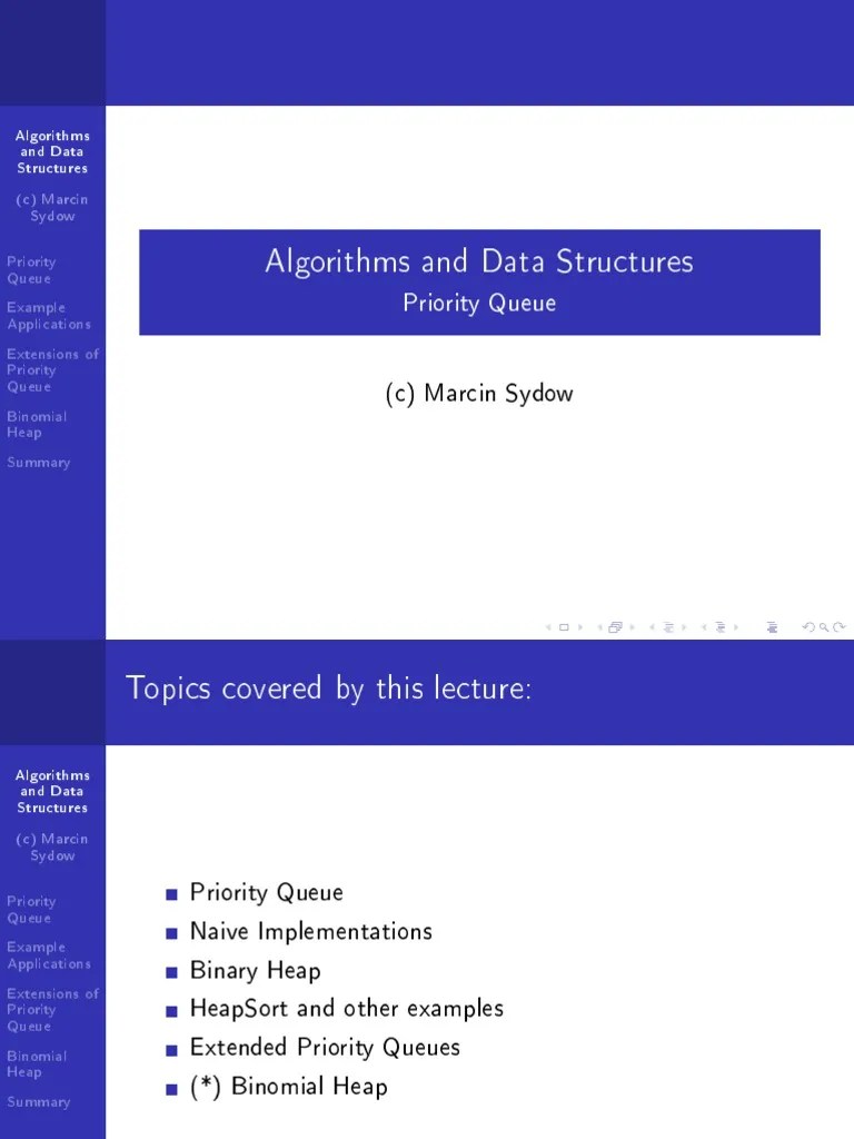 Algorithms And Data Structures: Priority Queue | PDF | Algorithms And ...