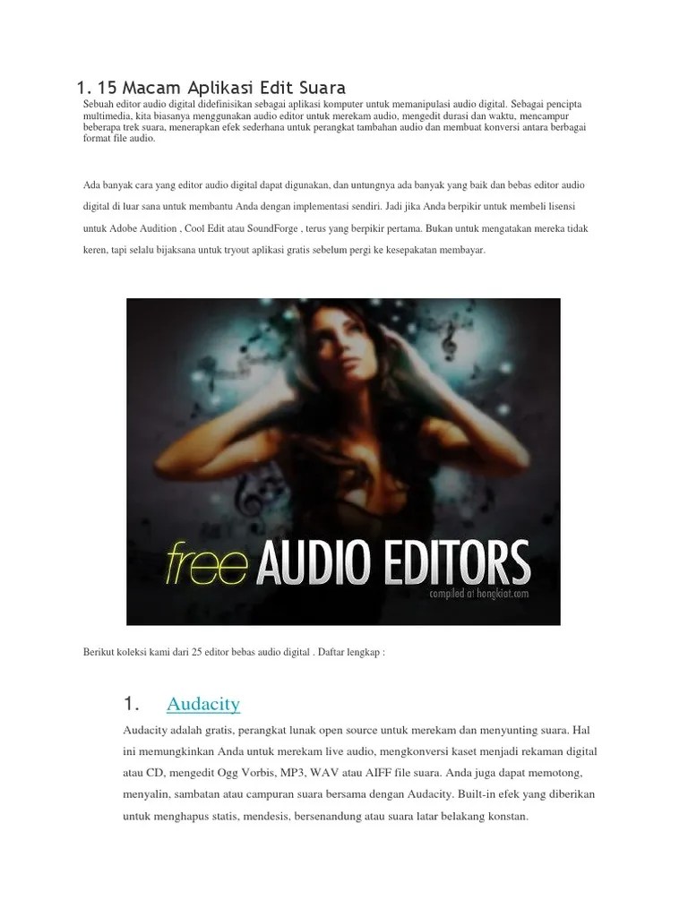 15 Macam Aplikasi Edit Suara | PDF