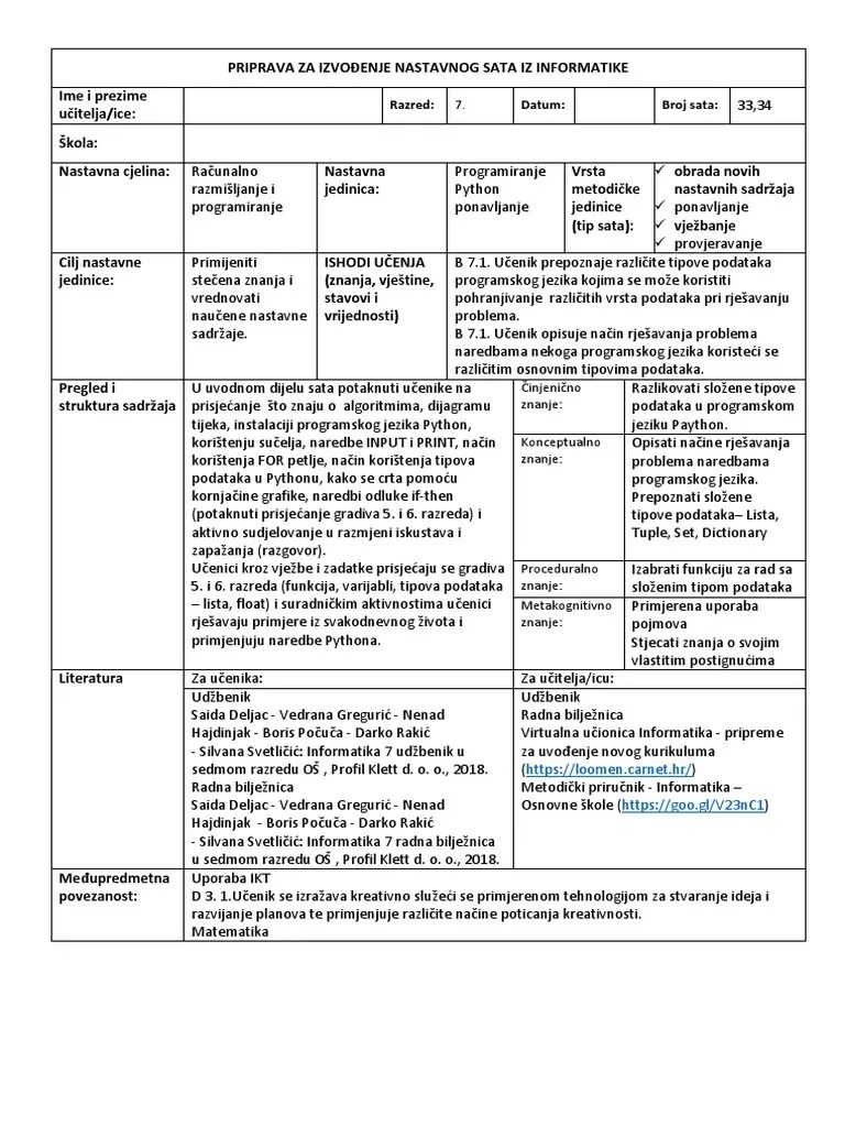 33 34 B Programiranje Python Ponavljanje | PDF