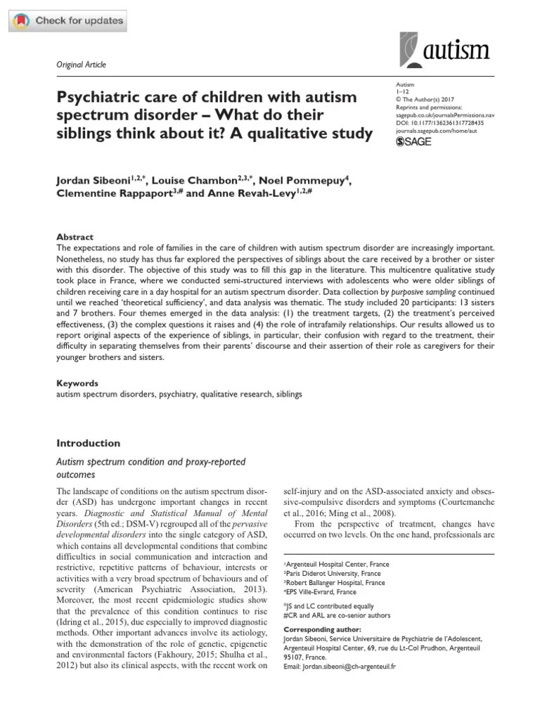 Sibling Autism | PDF | Autism Spectrum | Autism