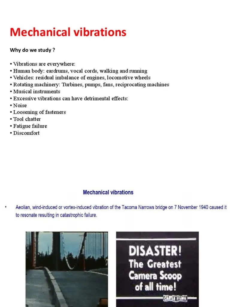 Mechanical Vibrations: Why Do We Study ? | PDF | Oscillation | Physical ...