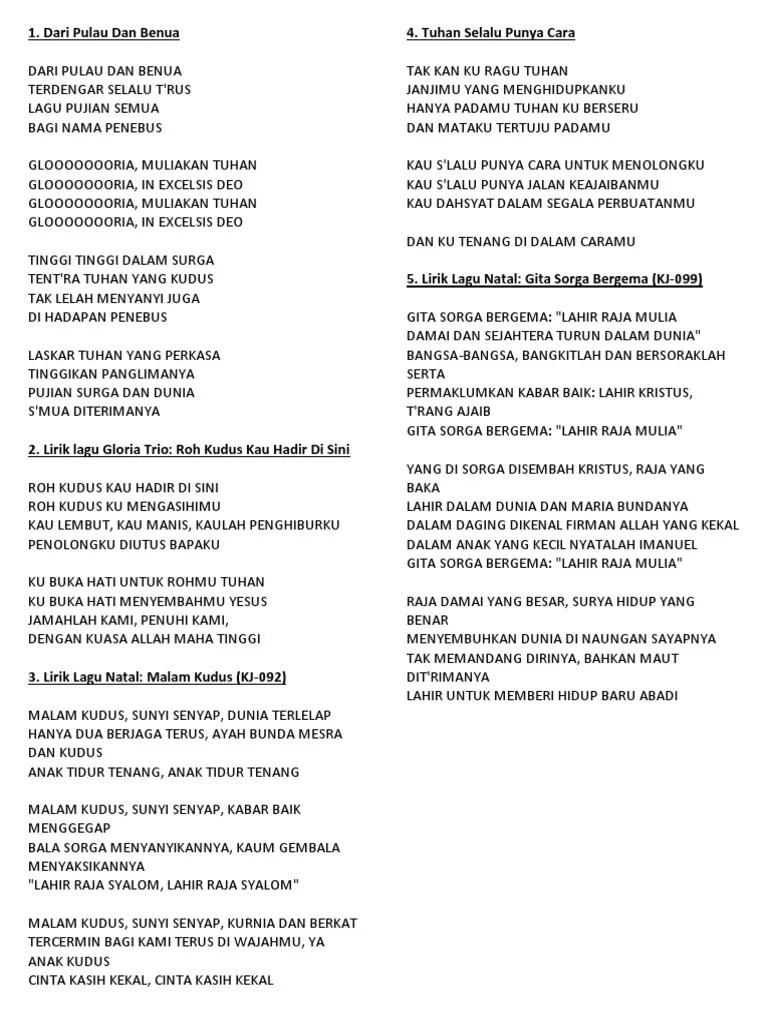 15 Daftar Lirik Lagu Natal Terbaru Dan Terlaris 2018 Untuk Perayaan | PDF