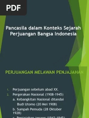 Pancasila Dalam Konteks Sejarah Perjuangan Bangsa Indonesia | PDF