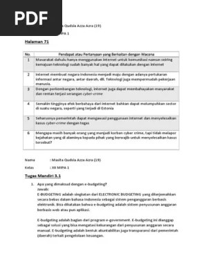 tugas mandiri 1.2 pkn kelas 9 halaman 12 berdasarkan berita &quot;merajut keberagaman di kampung pancasila&quot;. Tugas Bab 3 Azza Pdf