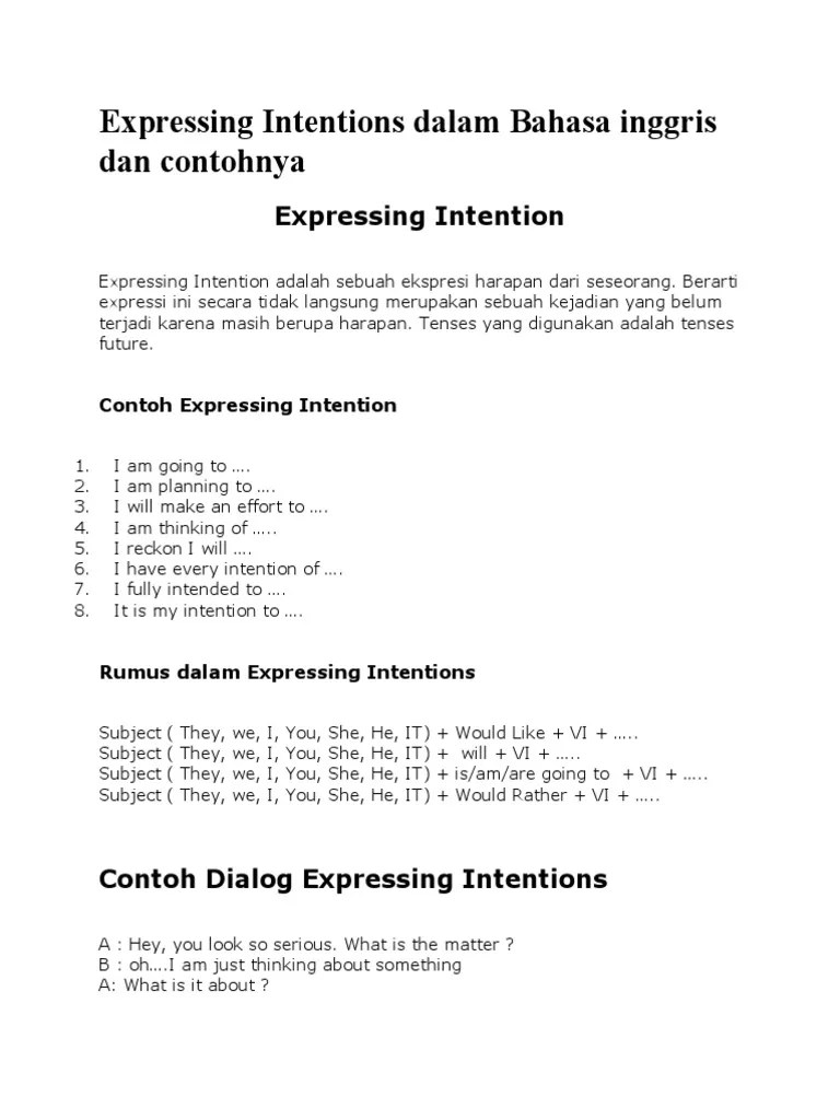 Do you have any plans? 3 4 Expressing Intentions Pdf Grammar Cognitive Science