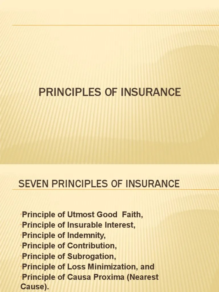 Principles Of Insurance | PDF | Subrogation | Insurance