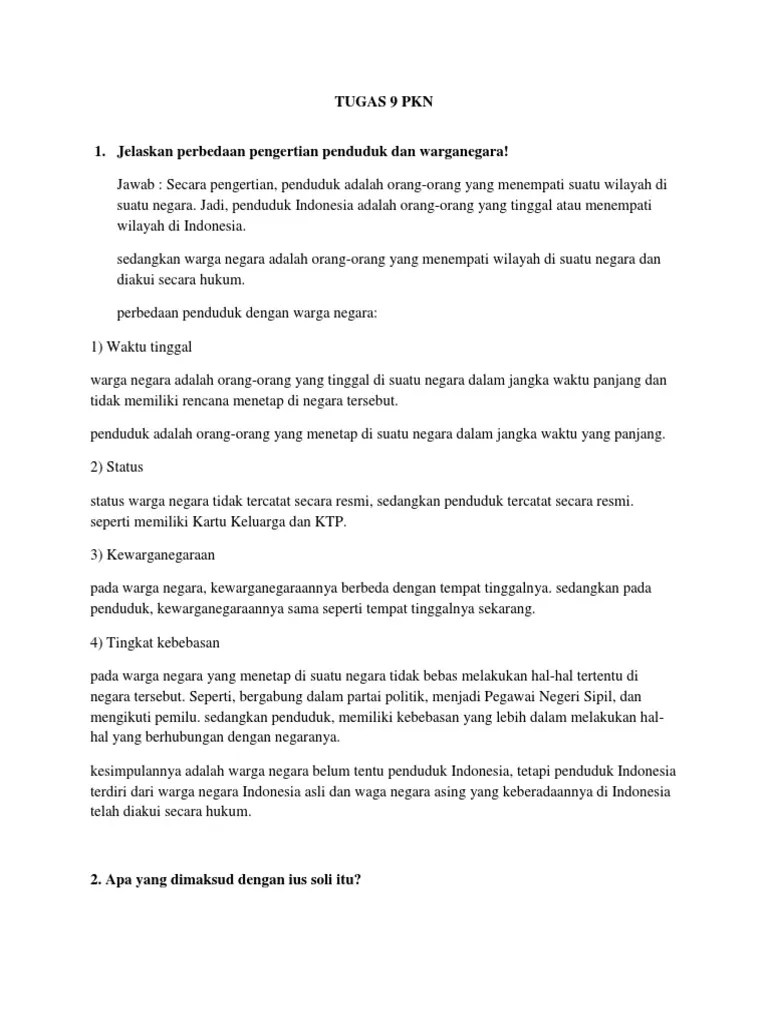 Warga negara memiliki hubunngan dengan negaranya. Tugas 9 Sofiatul Milah Pdf