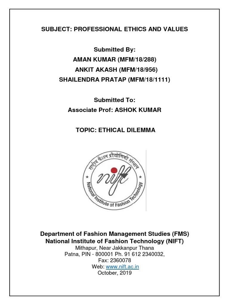 Ethical Dilemma Assignment | PDF | Value (Ethics) | Rights