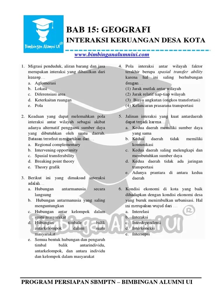 Bab 15 Interaksi Keruangan Desa Kota PDF | PDF