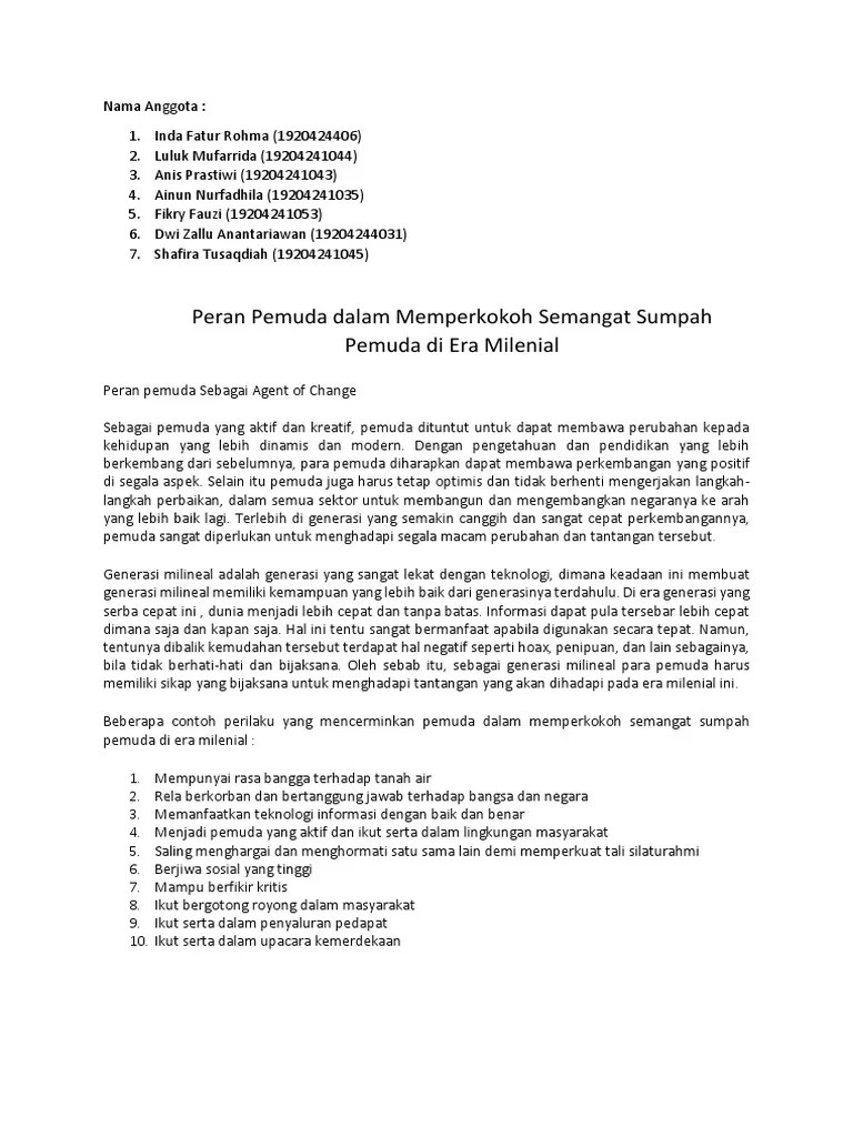 Peran Pemuda | PDF